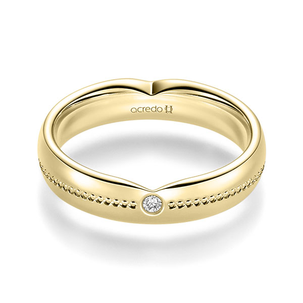 klassischer Trauring/Ehering in Gelbgold 916 mit zus. 0,02 ct. Brillant tw, si von acredo - A-2393-7