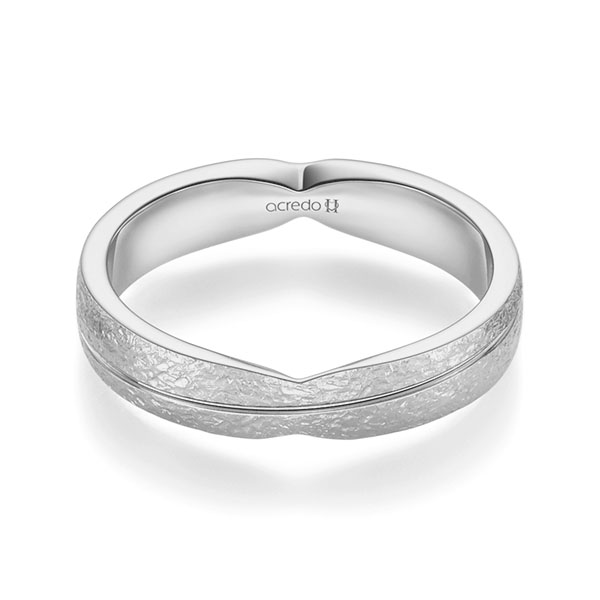 klassischer Trauring/Ehering in Graugold 585 crushed Struktur von acredo