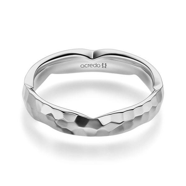 klassischer Trauring/Ehering in Graugold 585 gehämmert Struktur von acredo