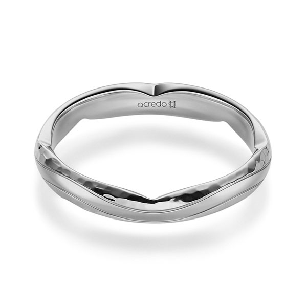 klassischer Trauring/Ehering in Graugold 585 gehämmert Struktur von acredo