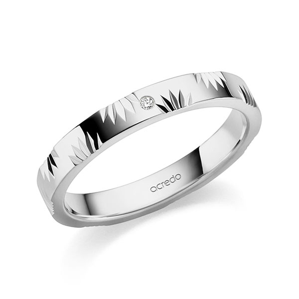 klassischer Trauring/Ehering in Graugold 585 mit zus. 0,008 ct. Brillant tw, si von acredo