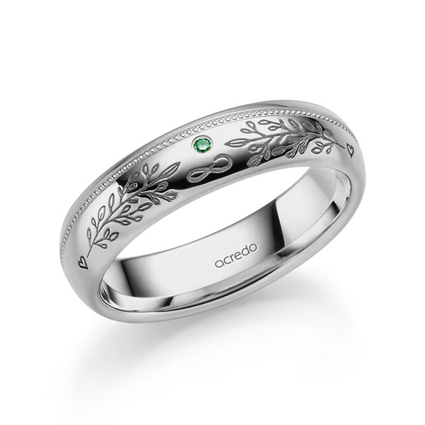 klassischer Trauring/Ehering in Graugold 585 mit zus. 0,016 ct. Brillant von acredo
