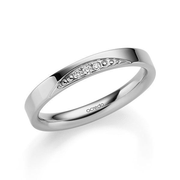 klassischer Trauring/Ehering in Graugold 585 mit zus. 0,031 ct. Brillant tw, si von acredo