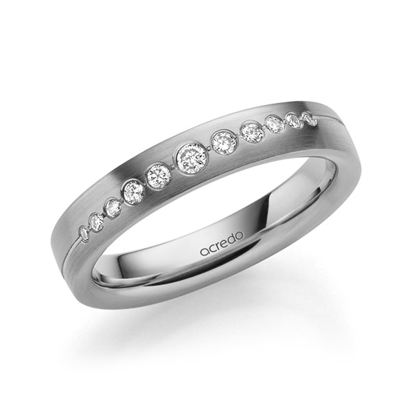 klassischer Trauring/Ehering in Graugold 585 mit zus. 0,156 ct. Brillant tw, si von acredo klassischer Trauring/Ehering in Graugold 585 mit zus. 0,156 ct. Brillant tw, si von acredo