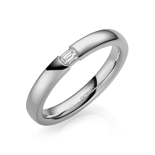 klassischer Trauring/Ehering in Graugold 585 mit zus. 0,1 ct. tw, vs von acredo