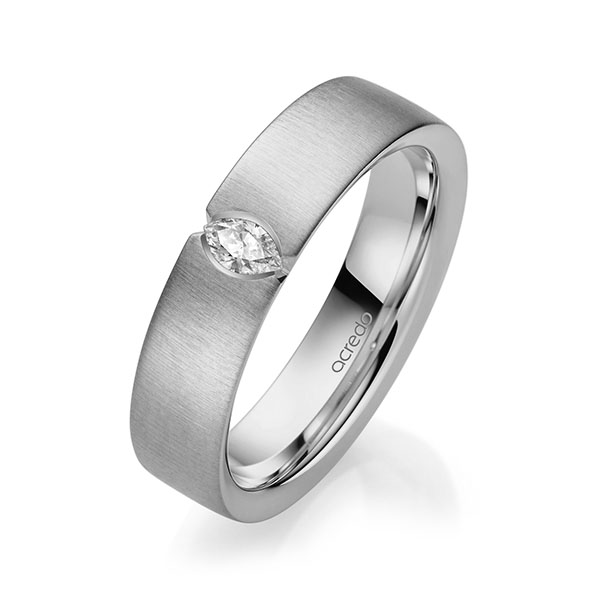 klassischer Trauring/Ehering in Graugold 585 mit zus. 0,1 ct. tw, vs von acredo - A-2144-7 klassischer Trauring/Ehering in Graugold 585 mit zus. 0,1 ct. tw, vs von acredo - A-2144-7