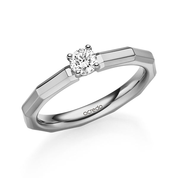 klassischer Trauring/Ehering in Graugold 585 mit zus. 0,25 ct. Brillant tw, vs von acredo