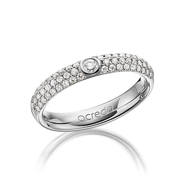 klassischer Trauring/Ehering in Graugold 585 mit zus. 0,492 ct. Brillant tw, si von acredo