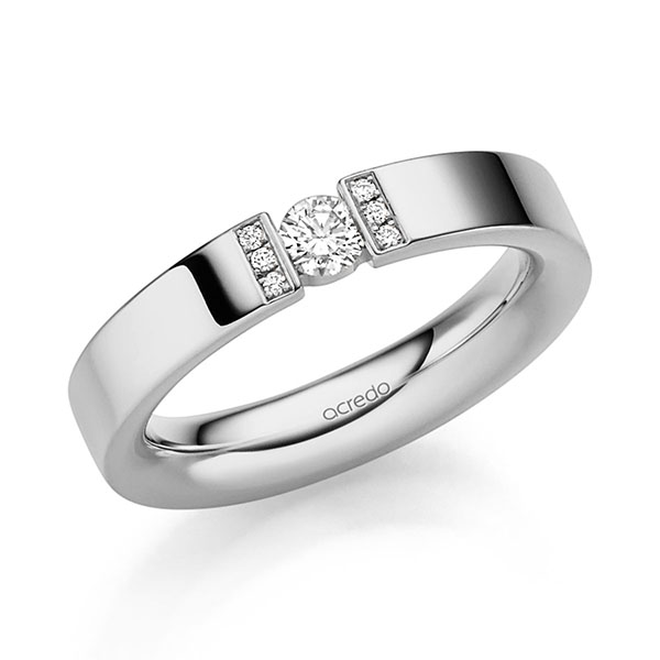 klassischer Trauring/Ehering in Graugold 750 mit zus. 0,18 ct. Brillant tw, si von acredo