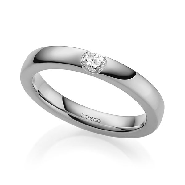 klassischer Trauring/Ehering in Graugold 750 mit zus. 0,1 ct. tw, vs von acredo - A-2140-10
