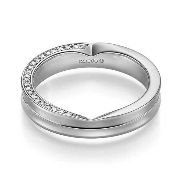 klassischer Trauring/Ehering in Graugold 750 mit zus. 0,23 ct. Brillant tw, si von acredo - A-2329-16