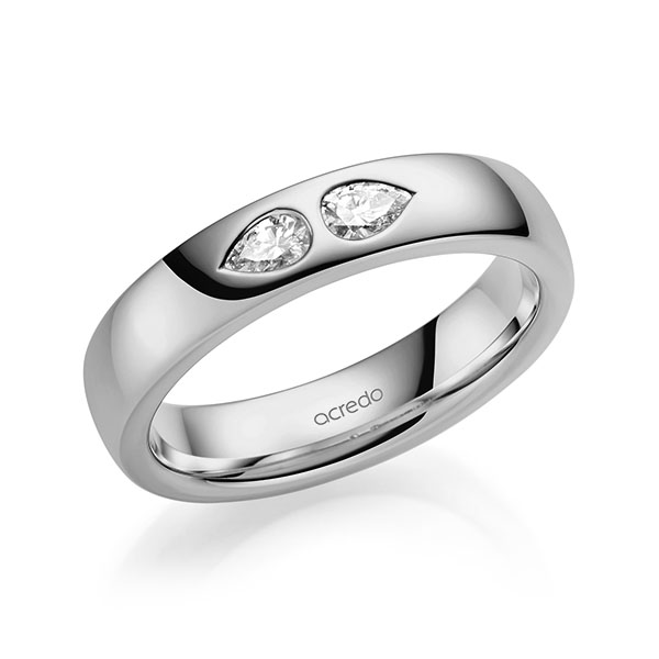 klassischer Trauring/Ehering in Graugold 750 mit zus. 0,2 ct. tw, vs von acredo - A-2139-10