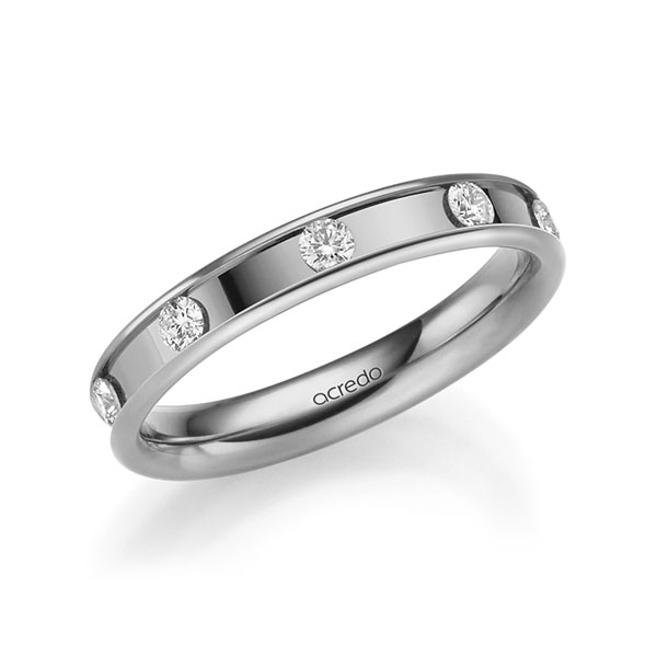 klassischer Trauring/Ehering in Graugold 750 mit zus. 0,45 ct. Brillant tw, vs von acredo - A-2210-8 klassischer Trauring/Ehering in Graugold 750 mit zus. 0,45 ct. Brillant tw, vs von acredo - A-2210-8