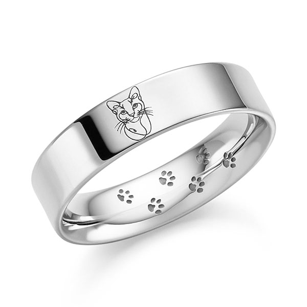 klassischer Trauring/Ehering in Palladium-Silber 800- mit zus. 0,02 ct. Brillant tw, vs von acredo