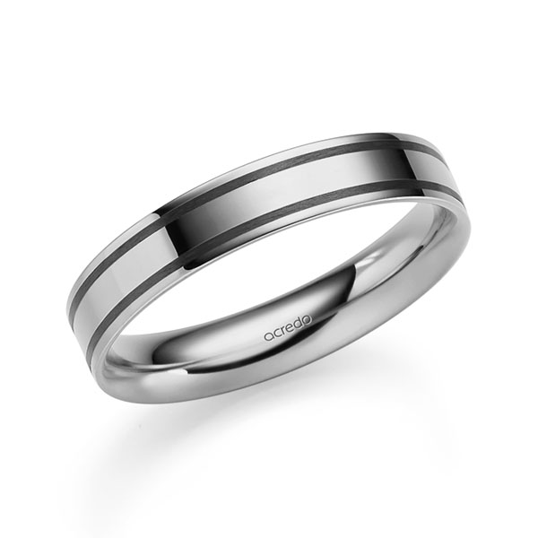 klassischer Trauring/Ehering in Palladium-Silber 800- von acredo - S-1303-13