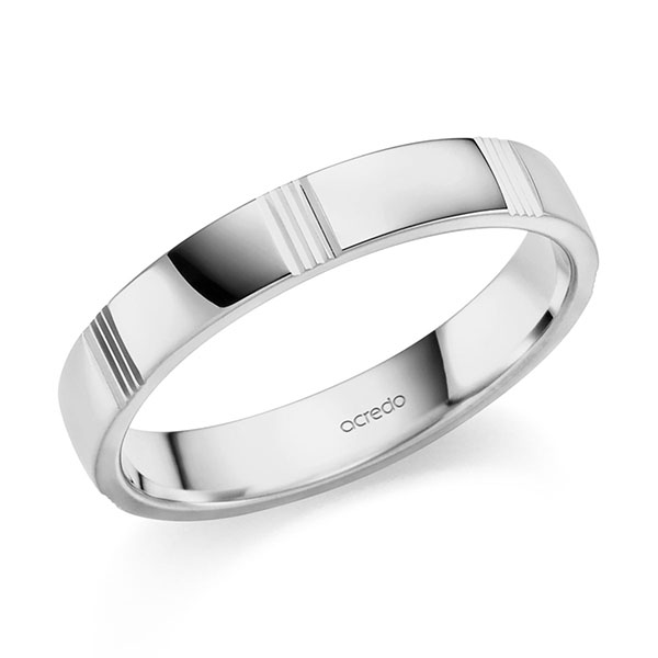 klassischer Trauring/Ehering in Palladium-Silber 800- von acredo - S-1410-2
