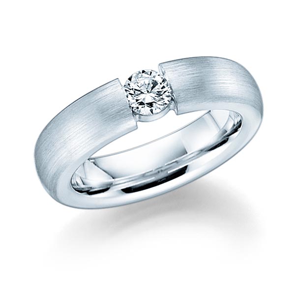klassischer Trauring/Ehering in Palladium 950 mit zus. 0,25 ct. Brillant tw, si von Steinberg - Q-1378-1