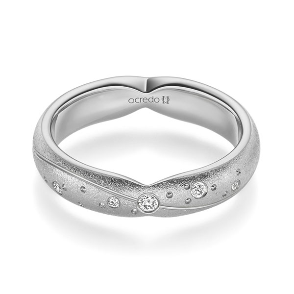 klassischer Trauring/Ehering in Platin-Palladium 600 mit zus. 0,065 ct. Brillant tw, si von acredo - A-2366-21
