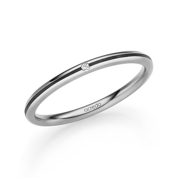 klassischer Trauring/Ehering in Platin 600 mit zus. 0,008 ct. Brillant tw, si von acredo - S-1298-7