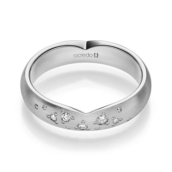 klassischer Trauring/Ehering in Platin 600 mit zus. 0,063 ct. Brillant tw, si von acredo