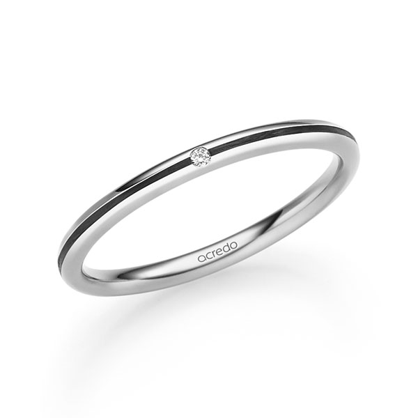 klassischer Trauring/Ehering in Platin 950 mit zus. 0,008 ct. Brillant tw, si von acredo - S-1298-8