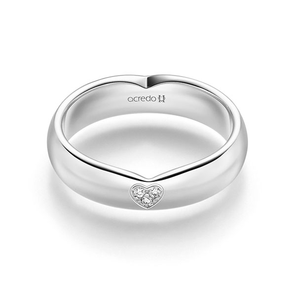 klassischer Trauring/Ehering in Platin 950 mit zus. 0,03 ct. Brillant tw, si von acredo - A-2330-11