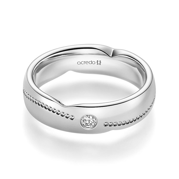 klassischer Trauring/Ehering in River Platin 950 mit zus. 0,06 ct. Brillant tw, si von acredo - A-2394-7 klassischer Trauring/Ehering in River Platin 950 mit zus. 0,06 ct. Brillant tw, si von acredo - A-2394-7