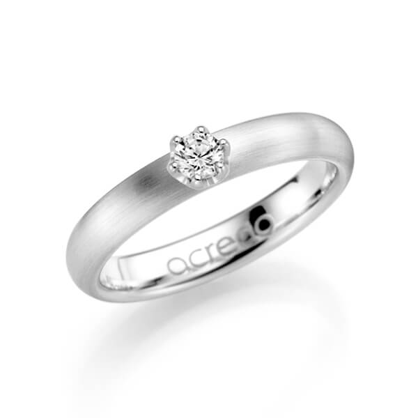 klassischer Trauring/Ehering in River Platin 950 mit zus. 0,15 ct. Brillant tw, si von acredo - A-1132-1