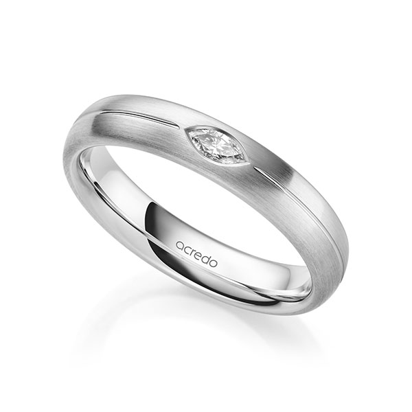 klassischer Trauring/Ehering in River Platin 950 mit zus. 0,1 ct. tw, vs von acredo - A-2143-12 klassischer Trauring/Ehering in River Platin 950 mit zus. 0,1 ct. tw, vs von acredo - A-2143-12