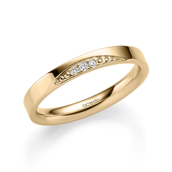 klassischer Trauring/Ehering in Roségold 375 mit zus. 0,031 ct. Brillant tw, si von acredo - A-2351-10 klassischer Trauring/Ehering in Roségold 375 mit zus. 0,031 ct. Brillant tw, si von acredo - A-2351-10