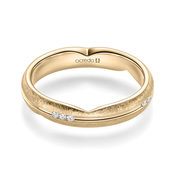 klassischer Trauring/Ehering in Roségold 375 mit zus. 0,096 ct. Brillant tw, si von acredo - A-2360-10