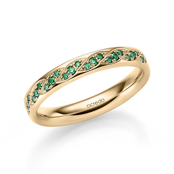 klassischer Trauring/Ehering in Roségold 375 mit zus. 0,34 ct. Brillant von acredo - A-2389-8