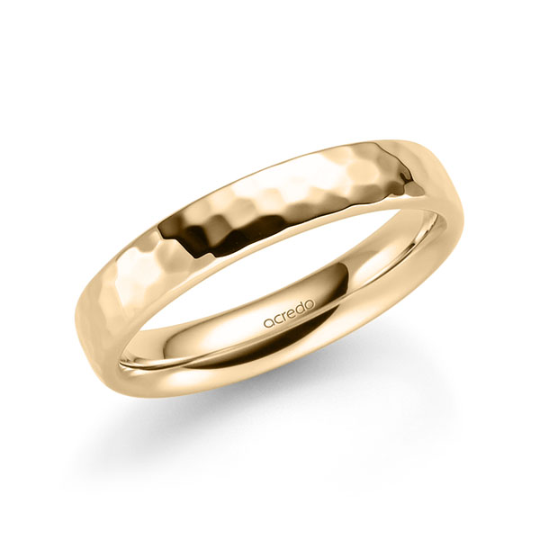 klassischer Trauring/Ehering in Roségold 585 gehämmert Struktur von acredo