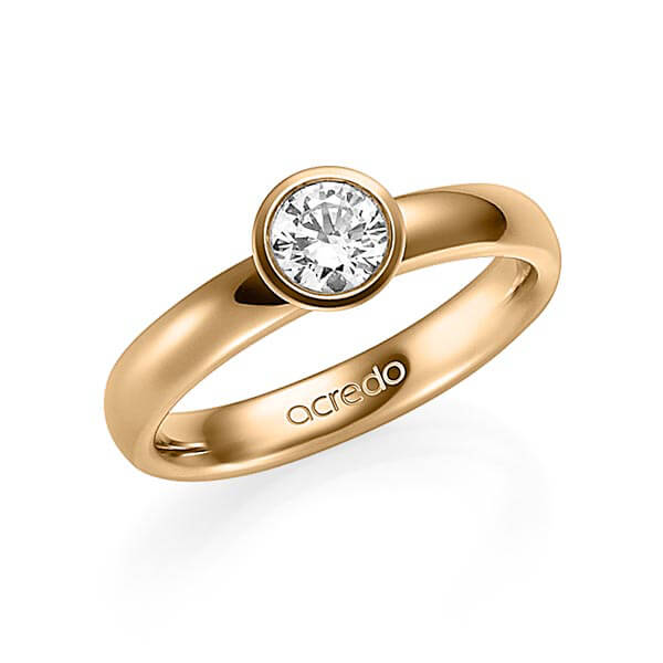 klassischer Trauring/Ehering in Roségold 585 mit 0,5 ct. Brillant tw, vs von acredo - A-1355-4 klassischer Trauring/Ehering in Roségold 585 mit 0,5 ct. Brillant tw, vs von acredo - A-1355-4