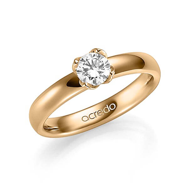 klassischer Trauring/Ehering in Roségold 585 mit 0,5 ct. Brillant tw, vs von acredo - A-1356-4 klassischer Trauring/Ehering in Roségold 585 mit 0,5 ct. Brillant tw, vs von acredo - A-1356-4