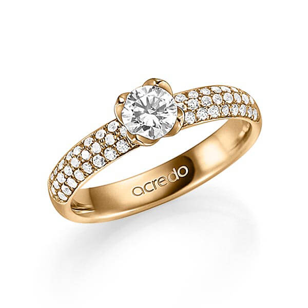 klassischer Trauring/Ehering in Roségold 585 mit 0,5 ct. + zus. 0,432 ct. Brillant tw, vs tw, si von acredo - A-1326-4 klassischer Trauring/Ehering in Roségold 585 mit 0,5 ct. + zus. 0,432 ct. Brillant tw, vs tw, si von acredo - A-1326-4