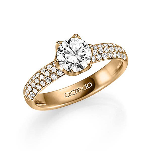 klassischer Trauring/Ehering in Roségold 585 mit 1 ct. + zus. 0,432 ct. Brillant tw, si tw, vs von acredo - A-1331-4 klassischer Trauring/Ehering in Roségold 585 mit 1 ct. + zus. 0,432 ct. Brillant tw, si tw, vs von acredo - A-1331-4