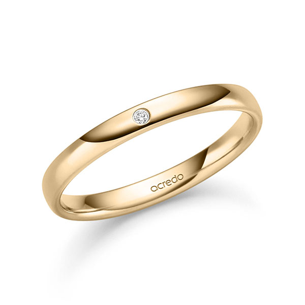 klassischer Trauring/Ehering in Roségold 585 mit zus. 0,008 ct. Brillant tw, si von acredo