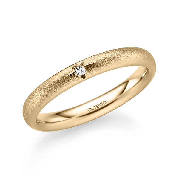 klassischer Trauring/Ehering in Roségold 585 mit zus. 0,015 ct. Brillant tw, si von acredo