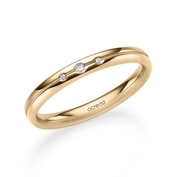 klassischer Trauring/Ehering in Roségold 585 mit zus. 0,025 ct. Brillant tw, si von acredo - A-2539-7 klassischer Trauring/Ehering in Roségold 585 mit zus. 0,025 ct. Brillant tw, si von acredo - A-2539-7