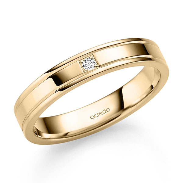 klassischer Trauring/Ehering in Roségold 585 mit zus. 0,025 ct. Brillant tw, si von acredo - S-1318-3 klassischer Trauring/Ehering in Roségold 585 mit zus. 0,025 ct. Brillant tw, si von acredo - S-1318-3