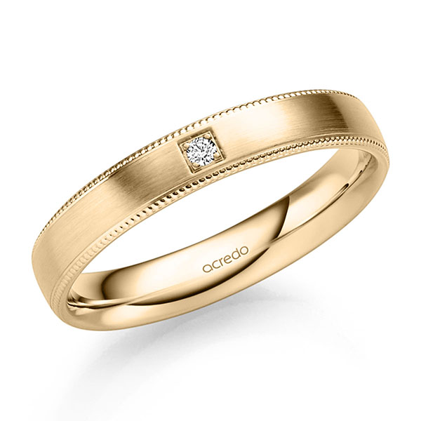 klassischer Trauring/Ehering in Roségold 585 mit zus. 0,025 ct. Brillant tw, si von acredo