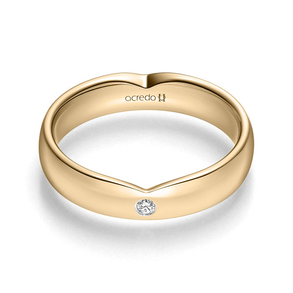 klassischer Trauring/Ehering in Roségold 585 mit zus. 0,03 ct. Brillant tw, si von acredo