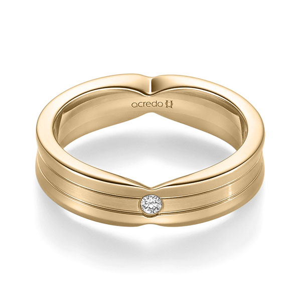 klassischer Trauring/Ehering in Roségold 585 mit zus. 0,04 ct. Brillant tw, si von acredo - A-2362-23