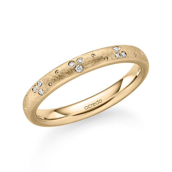 klassischer Trauring/Ehering in Roségold 585 mit zus. 0,054 ct. Brillant tw, si von acredo