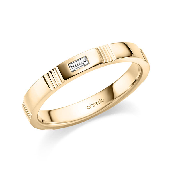 klassischer Trauring/Ehering in Roségold 585 mit zus. 0,05 ct. Baguette-Diamant tw, vs von acredo - S-1409-3 klassischer Trauring/Ehering in Roségold 585 mit zus. 0,05 ct. Baguette-Diamant tw, vs von acredo - S-1409-3
