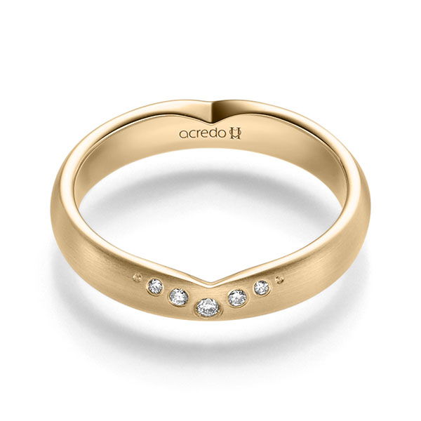klassischer Trauring/Ehering in Roségold 585 mit zus. 0,05 ct. Brillant tw, si von acredo