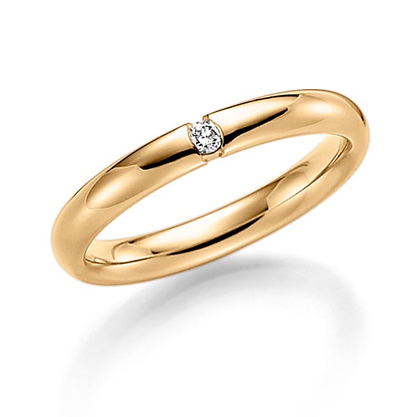 klassischer Trauring/Ehering in Roségold 585 mit zus. 0,05 ct. Brillant tw, si von Steinberg