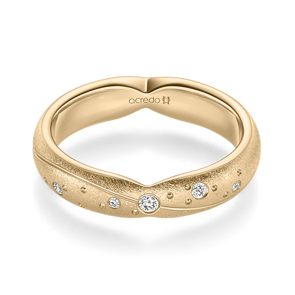 klassischer Trauring/Ehering in Roségold 585 mit zus. 0,065 ct. Brillant tw, si von acredo