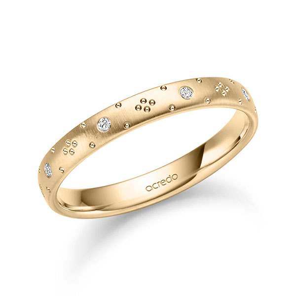 klassischer Trauring/Ehering in Roségold 585 mit zus. 0,072 ct. Brillant tw, vs von acredo